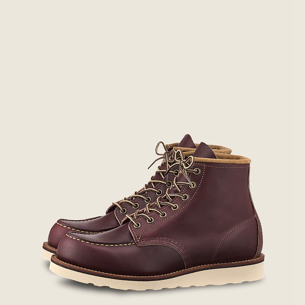 Red Wing Heritage Bot Erkek - Classic Moc - 6-Inch Mesa Deri - Bordo - 26JGRBNUC